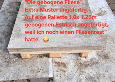 Theo Frommlet - Fugentechnik Memmingen - Gebogene Fliese auf Palette