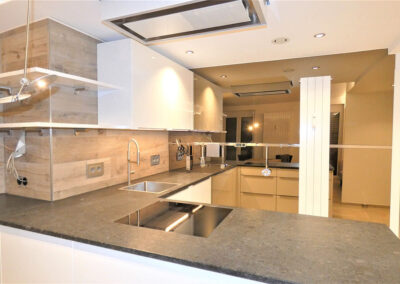 Theo Frommlet - Fugentechnik Memmingen - Glasttechnik im Sanitärbereich und Küchenbereich - Küche mit Glasrückwänden